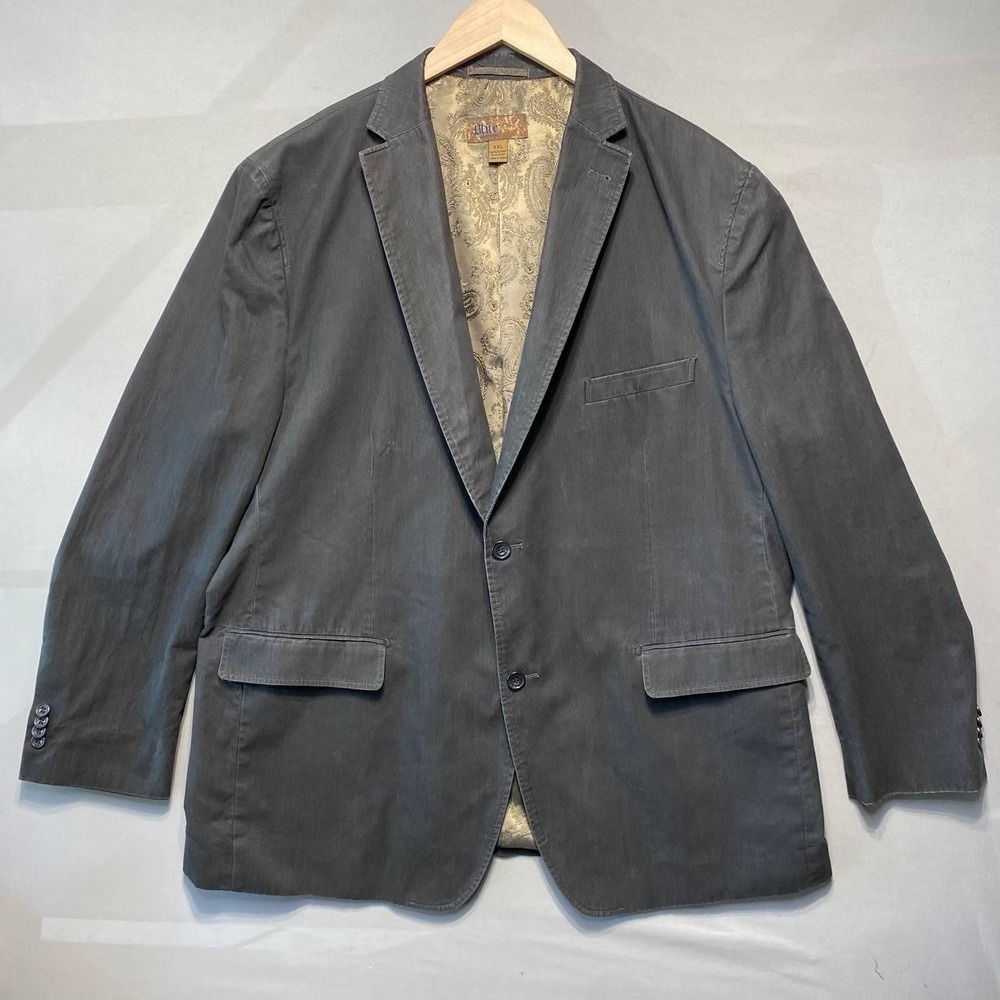 Pronto Uomo Blue Sport Coat Mens 2XL‎ Gray Paisley Lined Jacket Dark Academia